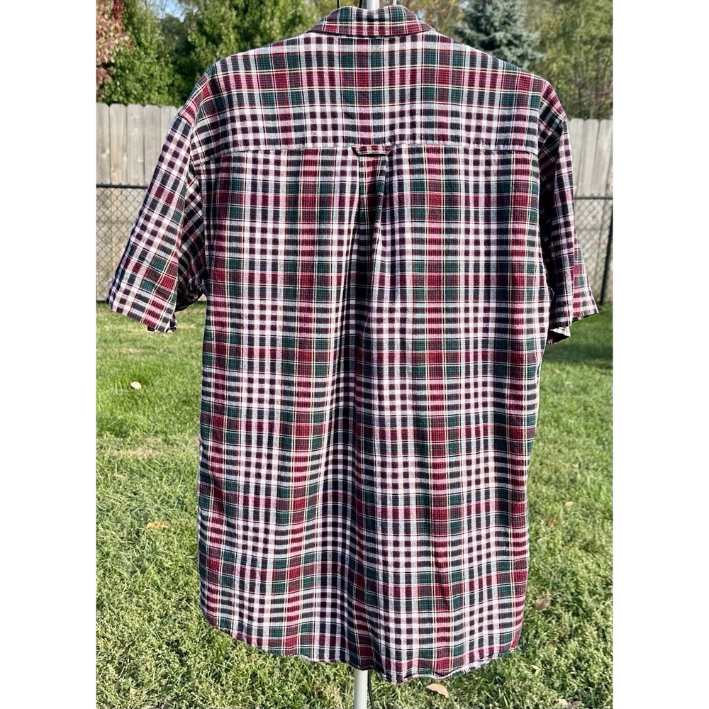 PENDLETON Shirt Men's M Red Green Plaid Short Sleeve Button Down Cotton - Picture 2 of 10